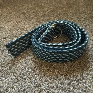 Vineyard‎ Vines by Shep & Ian Blue Shark Silver D Ring Cotton Belt Size S (NWOT)